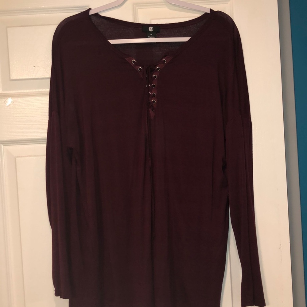 dark maroon loose top